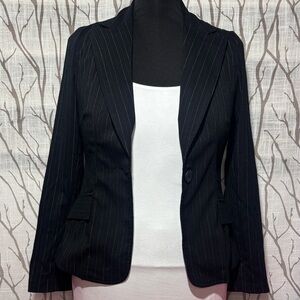 Zinc Black Pinstripe Blazer - Size Medium